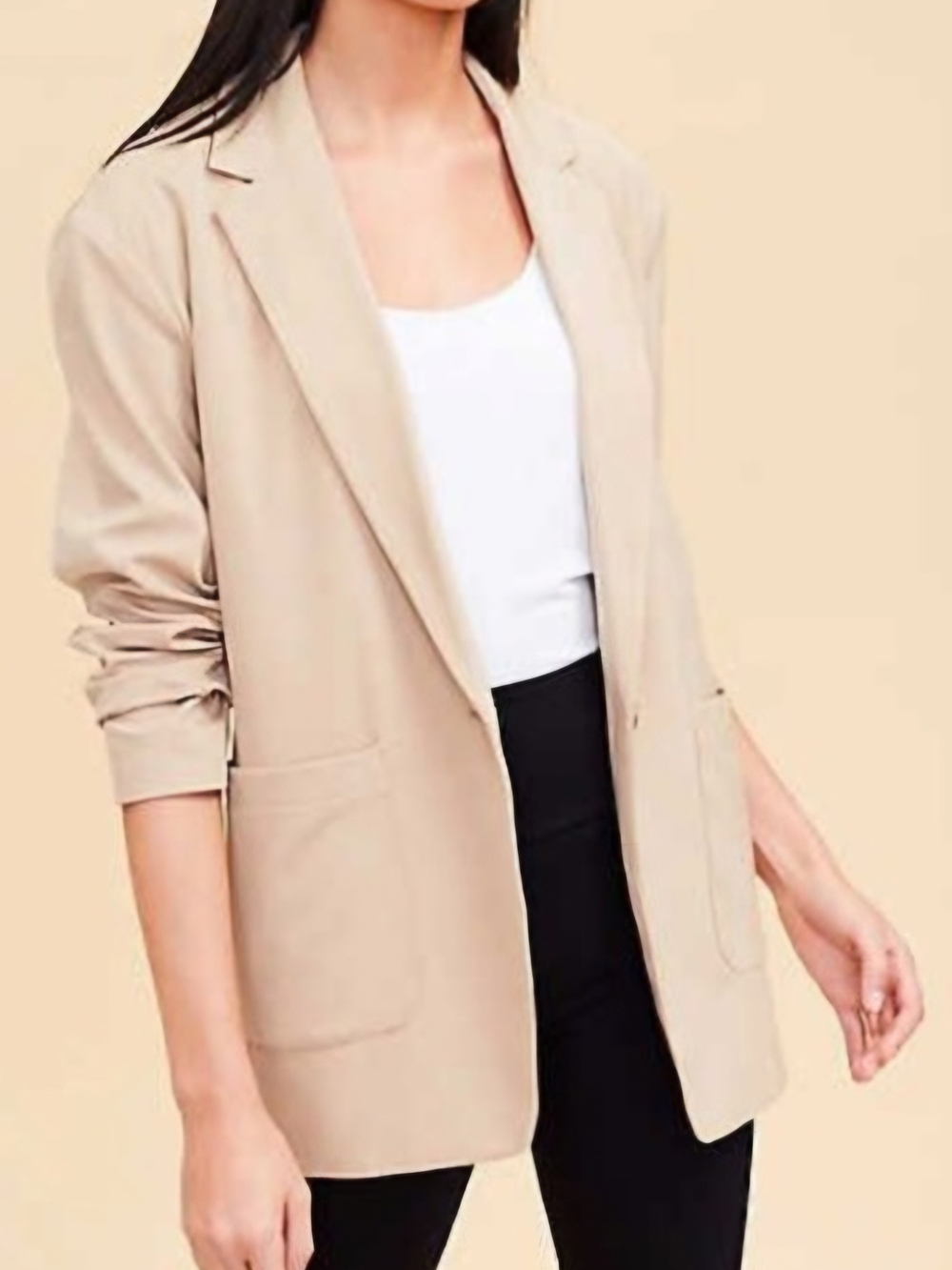 Lou & Grey Luvstretch Tech Fabric Oversized Blazer